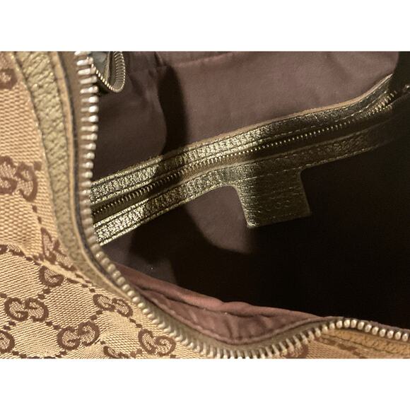GUCCI Vintage Monogram GG Horsebit Chain Metallic Hobo Bag - Picture 8 of 11